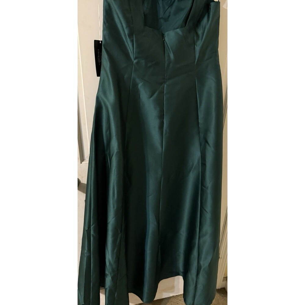 Alfred Sung Satin Square Neck Princess Line Gown Size 14 - Picture 9 of 9